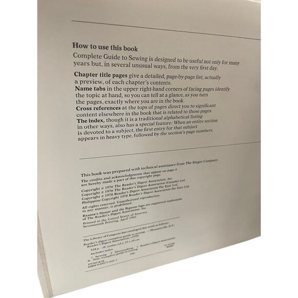 READER DIGEST COMPLETE GUIDE SEWING HARD COVER BOOK 1992 EDITION - Picture 4 of 8